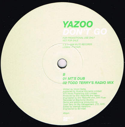 Yazoo : Don't Go (12", Promo)