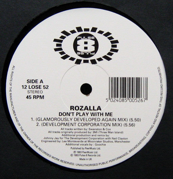 Rozalla : Don't Play With Me (12", Single)