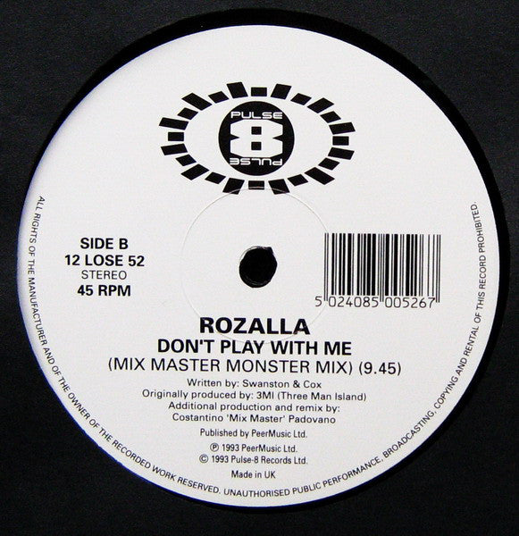 Rozalla : Don't Play With Me (12", Single)