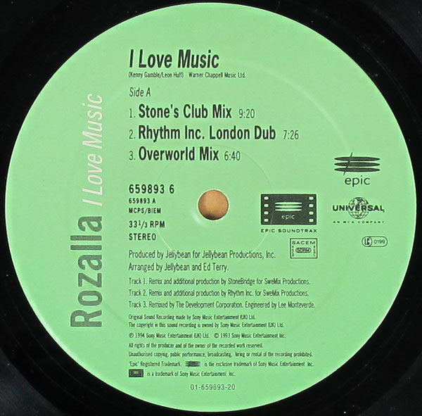 Rozalla : I Love Music (12")