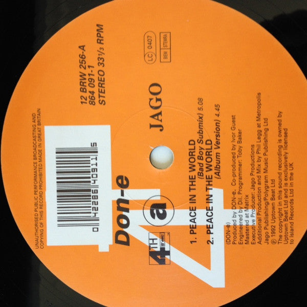 DON-E : Peace In The World (12", Single)