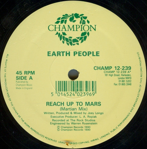 Earth People : Reach Up To Mars (12")