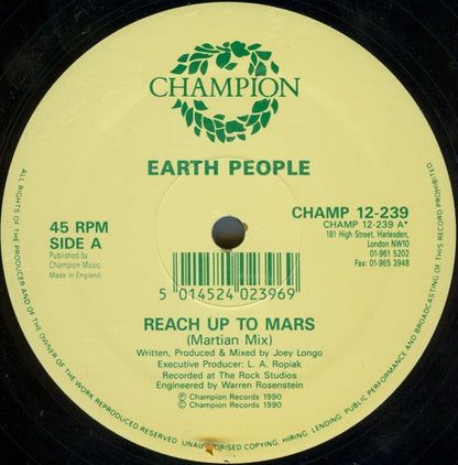 Earth People : Reach Up To Mars (12")