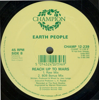 Earth People : Reach Up To Mars (12")