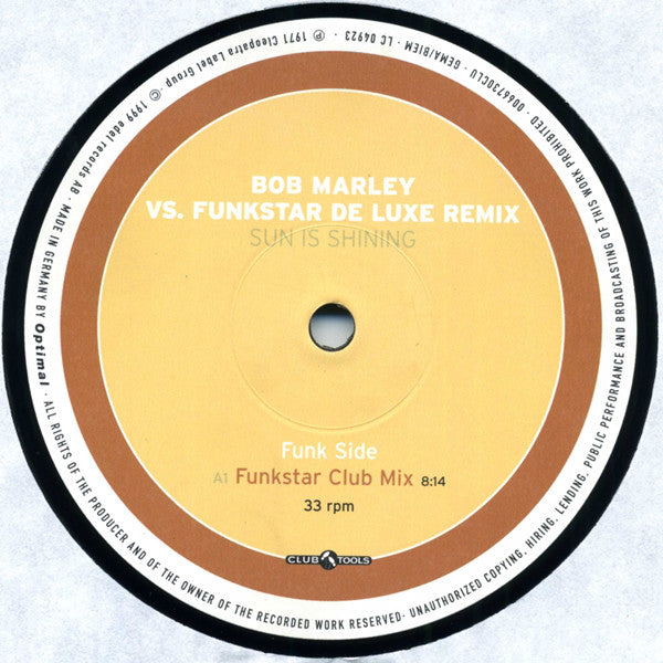 Bob Marley Vs. Funkstar De Luxe : Sun Is Shining (Remix) (12")