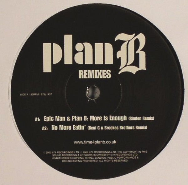 Plan B (4) : Remixes (12")