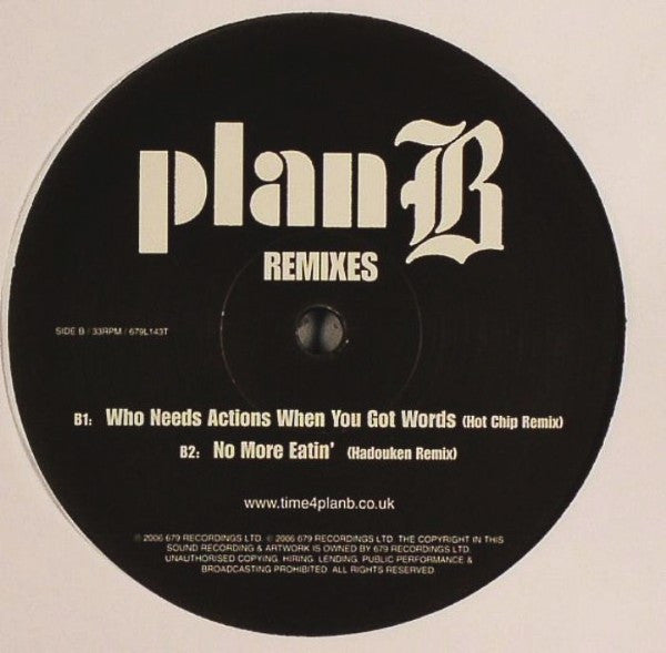 Plan B (4) : Remixes (12")
