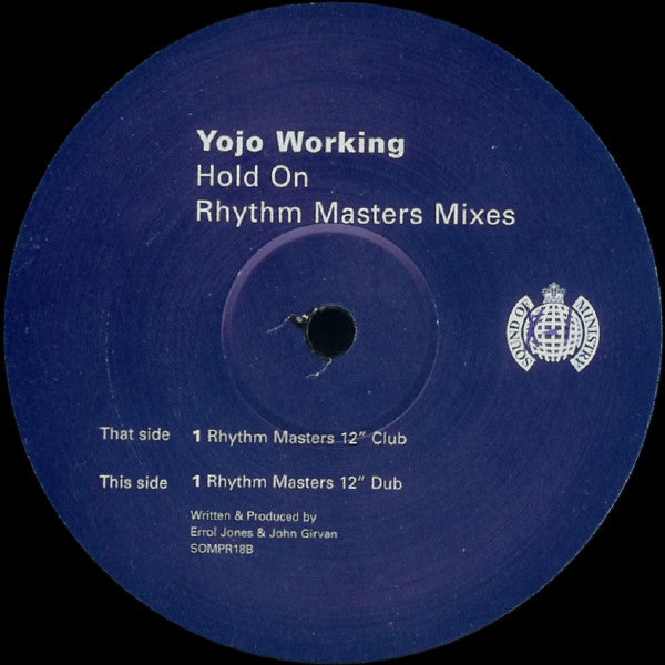 YoJo Working : Hold On (Rhythm Masters Mixes) (12", Promo)