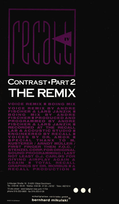 Recall IV : Contrast ♦ Part 2 - The Remix (12")
