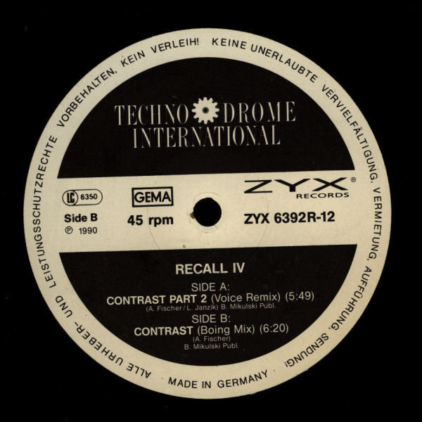 Recall IV : Contrast ♦ Part 2 - The Remix (12")