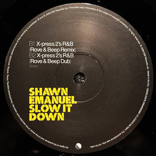 Shawn Emanuel : Slow It Down (12", Promo)