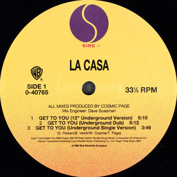 La Casa (4) : Get To You (12")