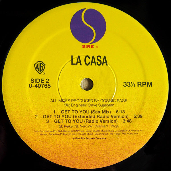 La Casa (4) : Get To You (12")