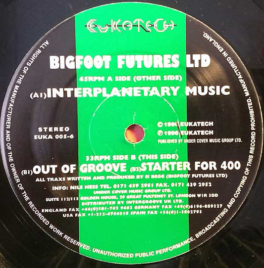 Bigfoot Futures Ltd : Interplanetary Music (12")
