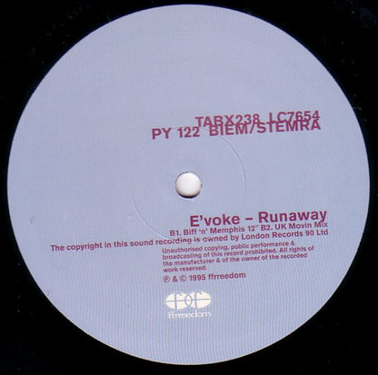 E'voke : Runaway (12", Single)
