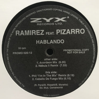 Ramirez Feat. Pizarro : Hablando (12", Promo)