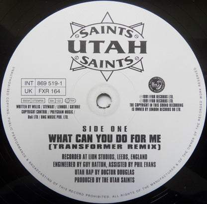 Utah Saints : What Can You Do For Me (Transformer Remix) (12")