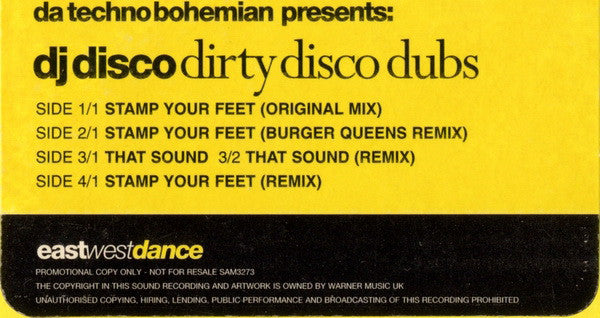 Da Techno Bohemian Presents DJ Disco : Dirty Disco Dubs (2x12", Promo)