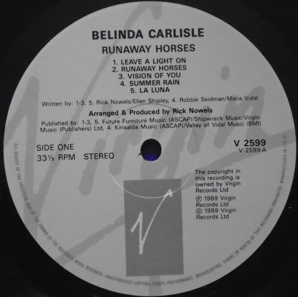 Belinda Carlisle : Runaway Horses (LP, Album)