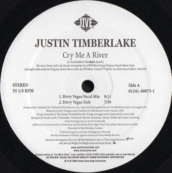 Justin Timberlake : Cry Me A River (12")
