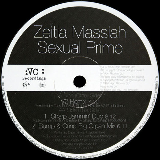 Zeeteah Massiah : Sexual Prime (12", Promo)