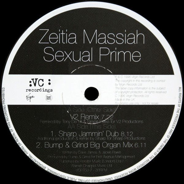 Zeeteah Massiah : Sexual Prime (12", Promo)