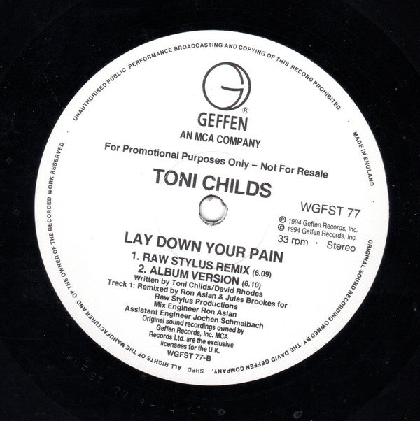 Toni Childs : Lay Down Your Pain (12", Promo)