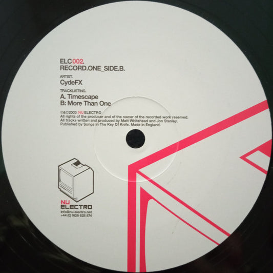 CydeFX : Timescape / More Than One (12")
