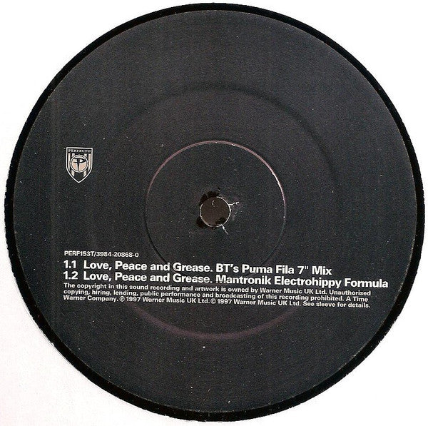 BT : Love, Peace And Grease (12", Single)