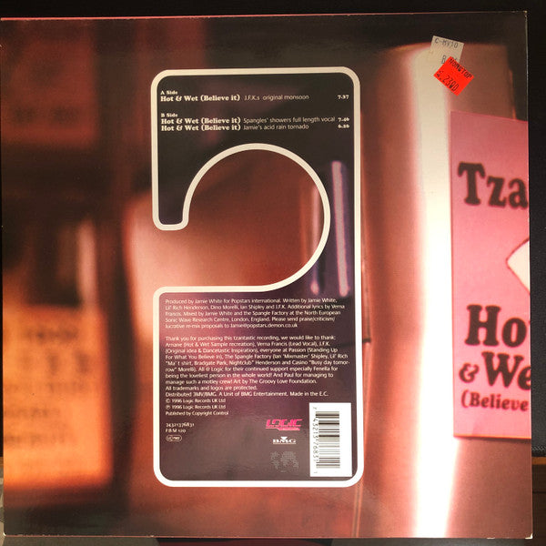 Tzant : Hot & Wet (Believe It) (12")