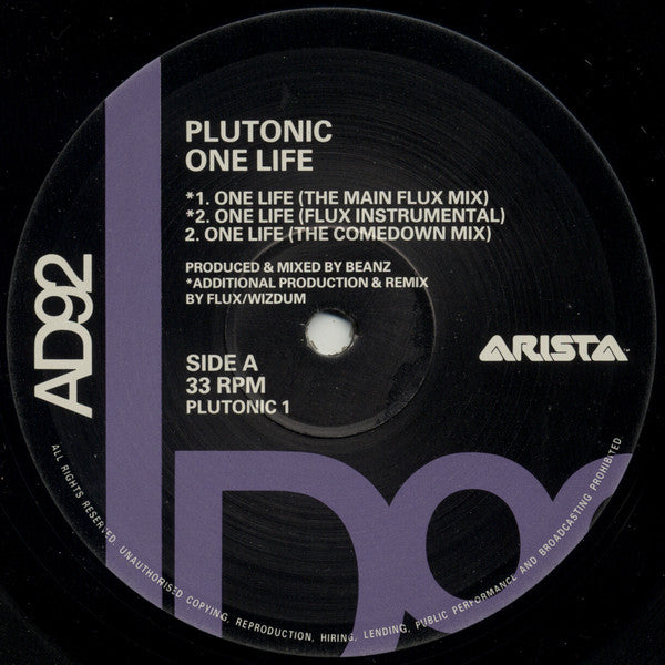 Plutonic : One Life (12", Promo)