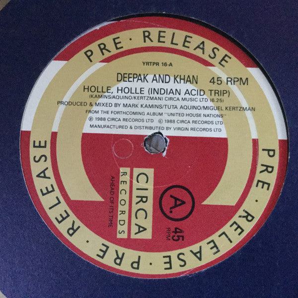 Deepak And Khan : Holle Holle (12", Promo)