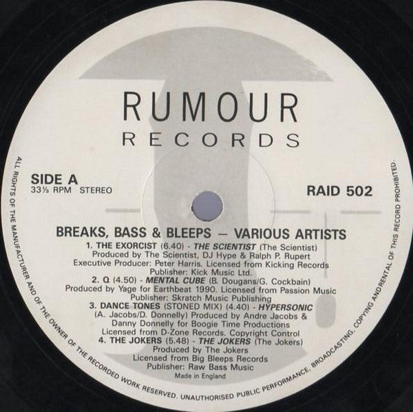 Various : Breaks, Bass & Bleeps (2xLP, Comp)