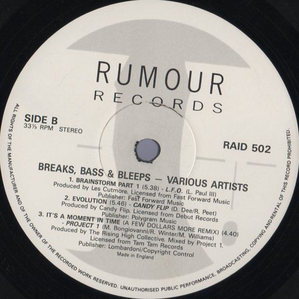 Various : Breaks, Bass & Bleeps (2xLP, Comp)