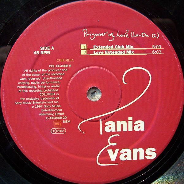 Tania Evans : Prisoner Of Love (La-Da-Di) (12")