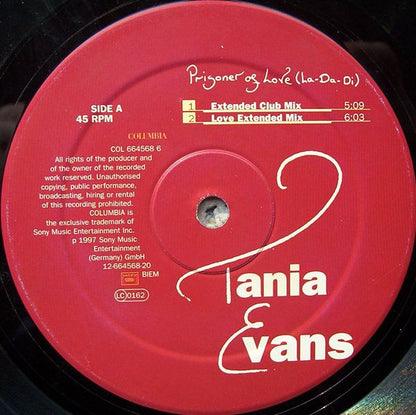 Tania Evans : Prisoner Of Love (La-Da-Di) (12")