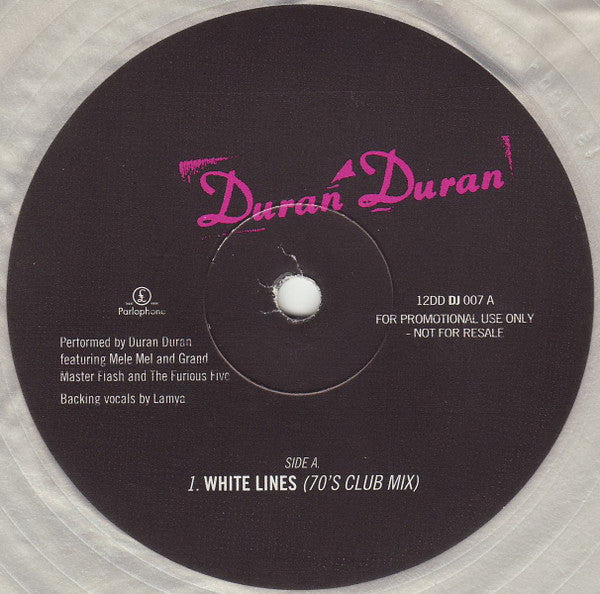 Duran Duran : White Lines (12", Promo, Whi)
