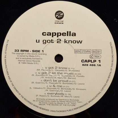 Cappella : U Got 2 Know (LP, Album)