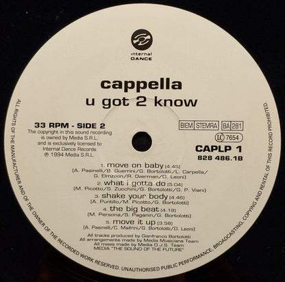 Cappella : U Got 2 Know (LP, Album)