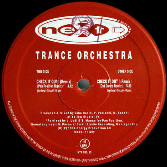 Trance Orchestra : Check It Out! (Remix) (12")