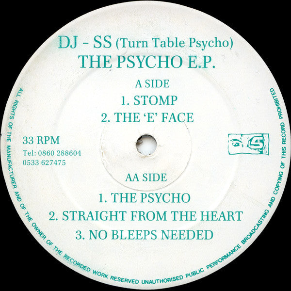 DJ SS : The Psycho E.P. (12", EP)