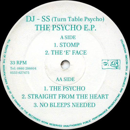 DJ SS : The Psycho E.P. (12", EP)