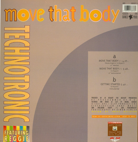 Technotronic Featuring Reggie : Move That Body (12", Maxi)