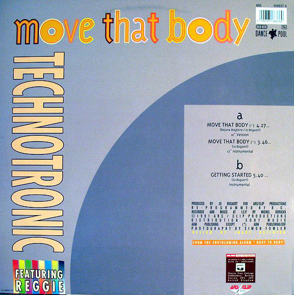 Technotronic Featuring Reggie : Move That Body (12", Maxi)