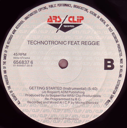 Technotronic Featuring Reggie : Move That Body (12", Maxi)