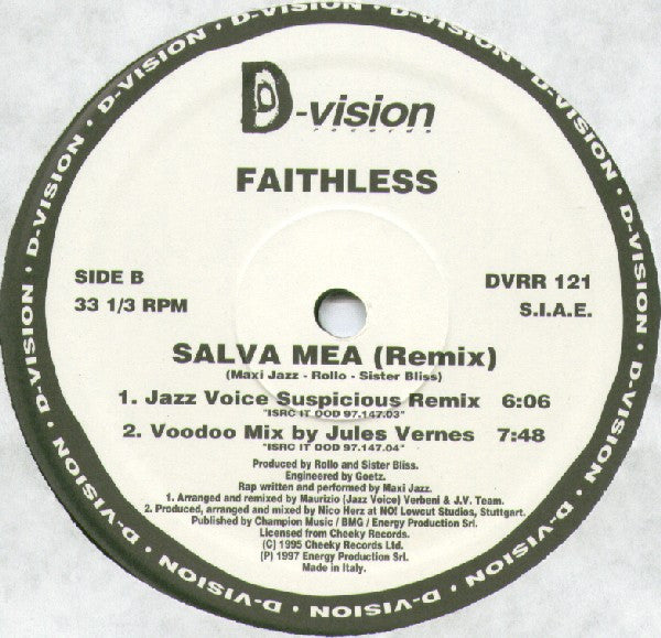 Faithless : Salva Mea (The Remixes) (12")