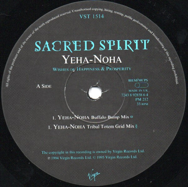Sacred Spirit : Yeha-Noha (12")