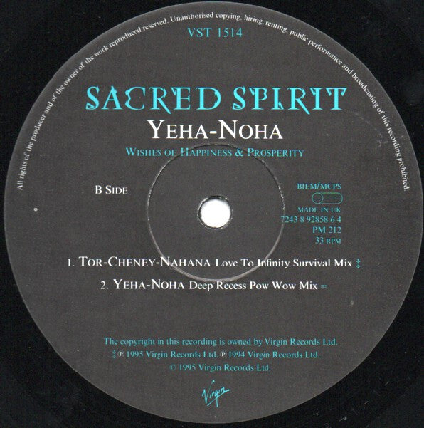 Sacred Spirit : Yeha-Noha (12")
