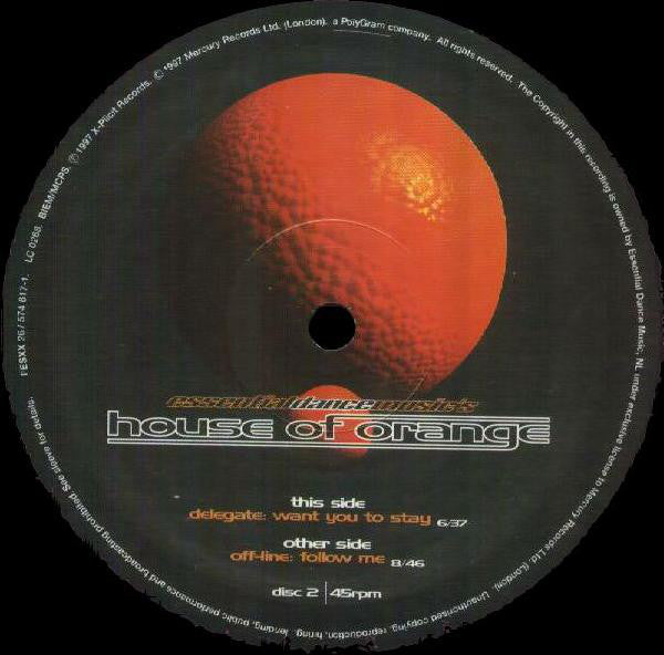 Various : Essential Dance Music's House Of Orange (2x12", Comp)
