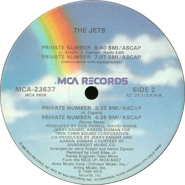 The Jets : Private Number (12")